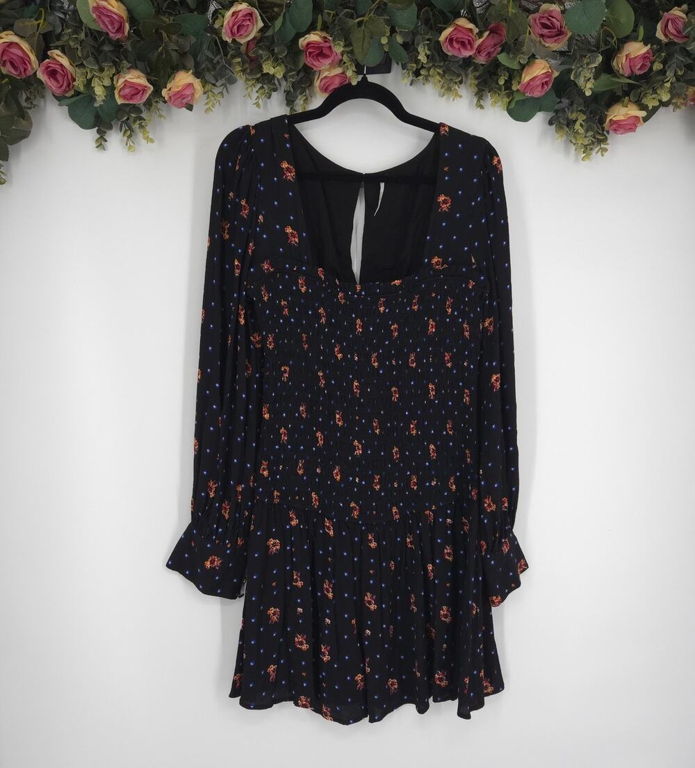 Free People Two Faces Floral Mini Long Sleeve Size Medium